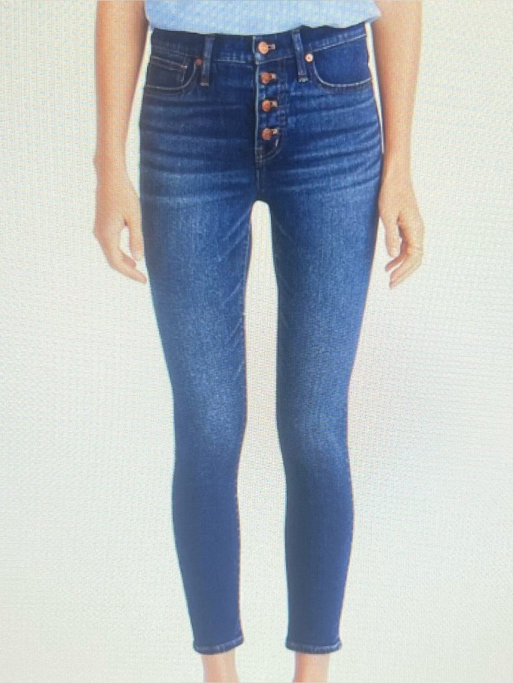 Madewell 9” mid-rise skinny crop blue denim jeans size 28